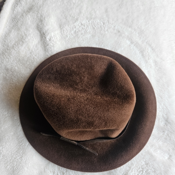 Vintage MadCap 100% Wool Brown Women's Hat with Ribbon Detail - Picture 6 of 6